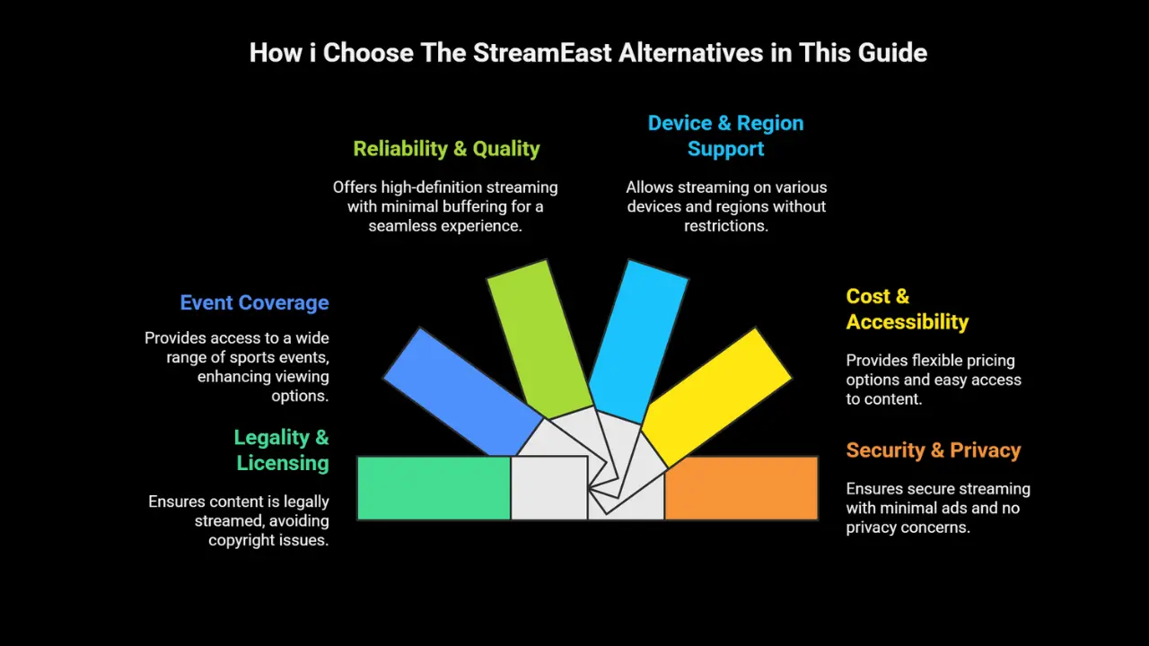 Criteria used to choose safe and legal Streameast alternatives